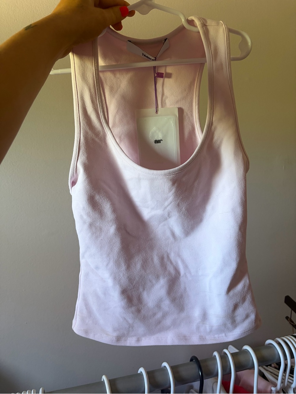 Light Pink Scoop Neck Tank Top by Air